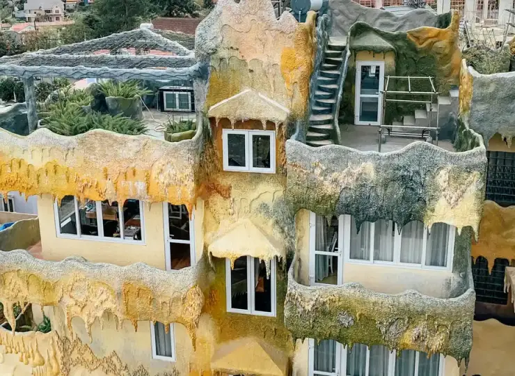 Whimsical concrete architecture at Crazy House in Da Lat