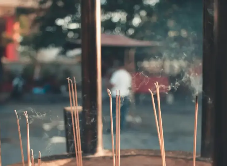 Incense sticks burning at Emperor Jade Pagoda in Ho Chi Minh City