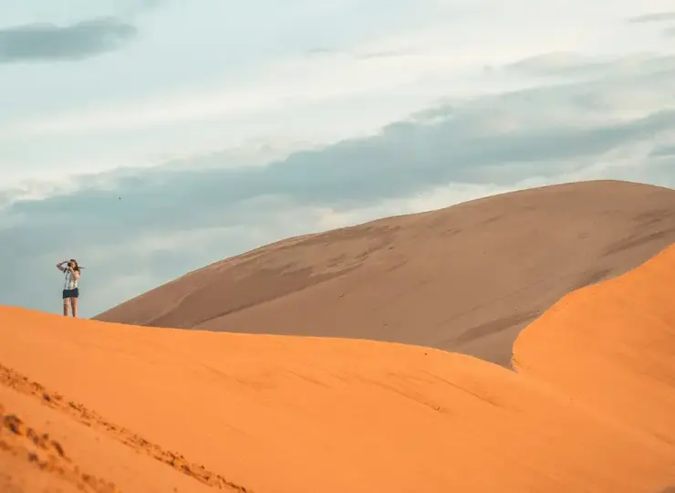 Red sand dunes near Mui Ne with soft coastal light