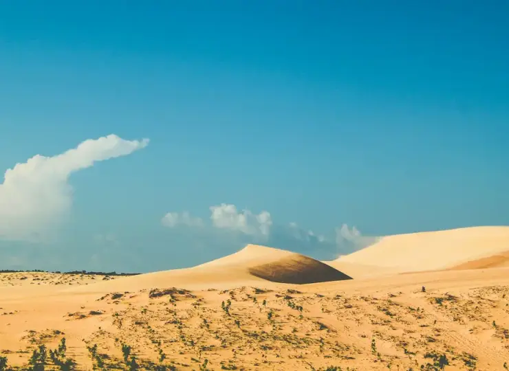 White sand dunes near Mui Ne with open desert-like views