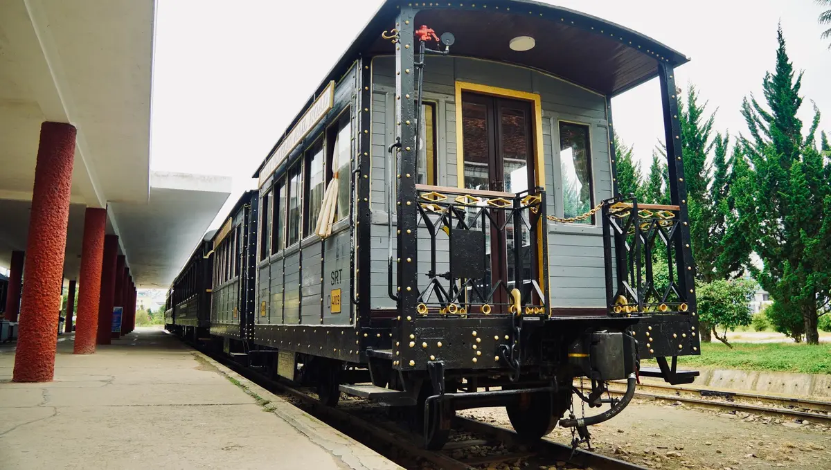 Vintage rail carriage at Da Lat Railway Station