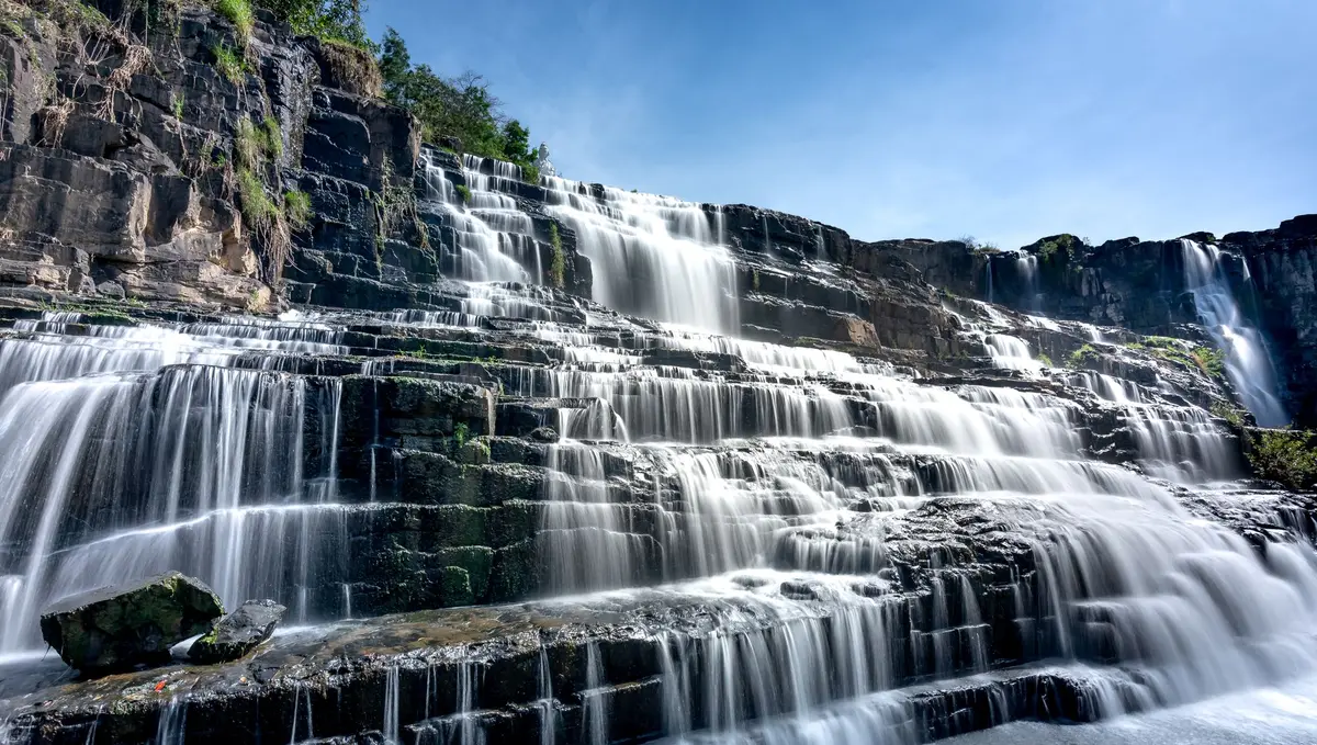 Terraced cascades of Pongour Waterfall near Da Lat